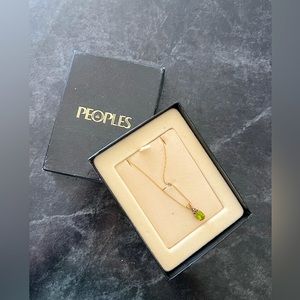 Peoples Jewellers 10K Gold Chain 18 inch with Peridot Pendant